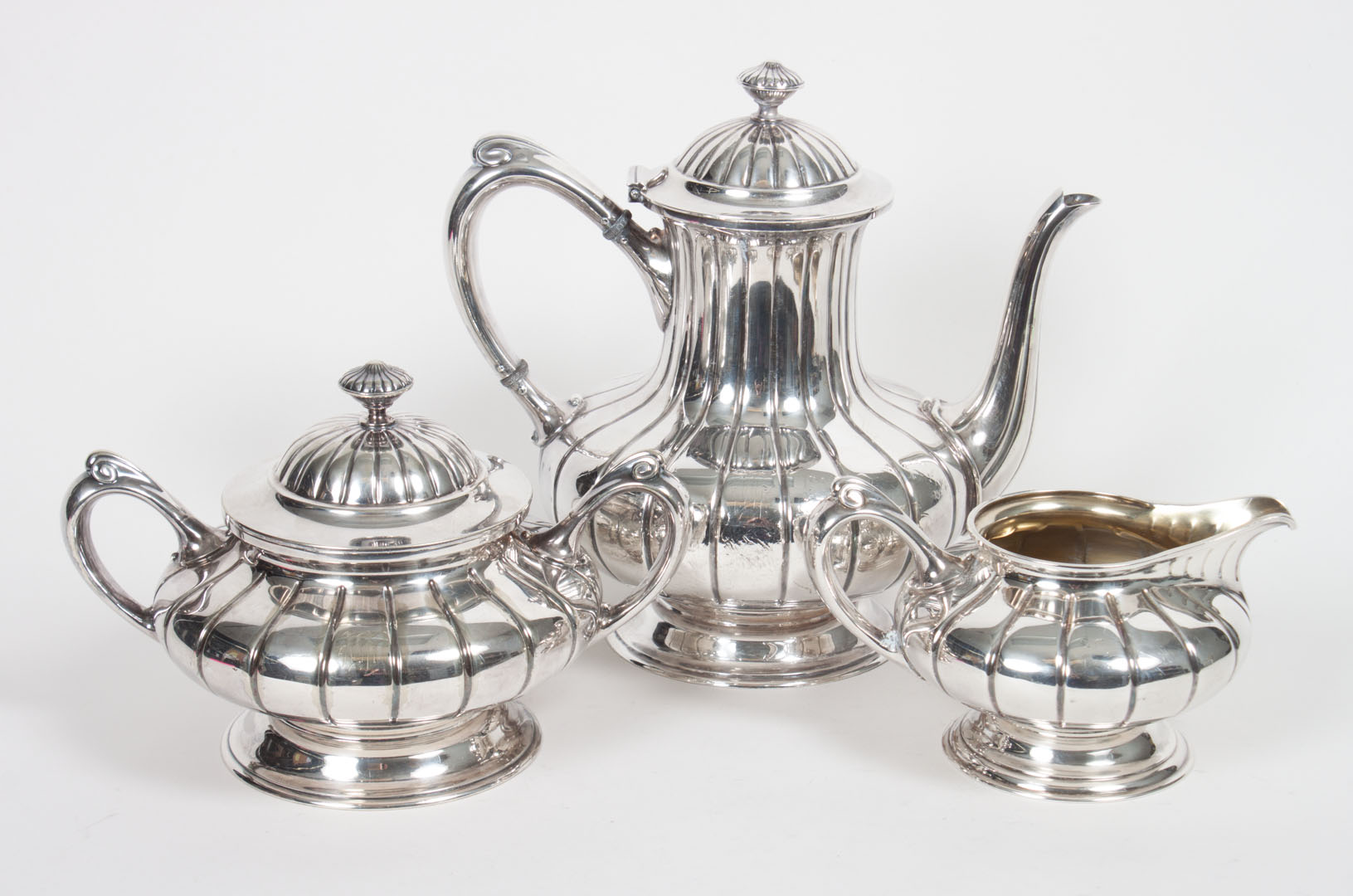 Appraisal: Tiffany Co silver-plated -piece tea service pattern F including teapot