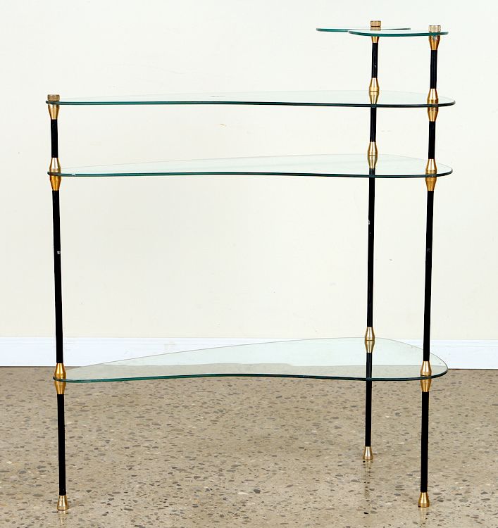 Appraisal: FRENCH BRASS IRON MULTI TIER GLASS SERVER C A French