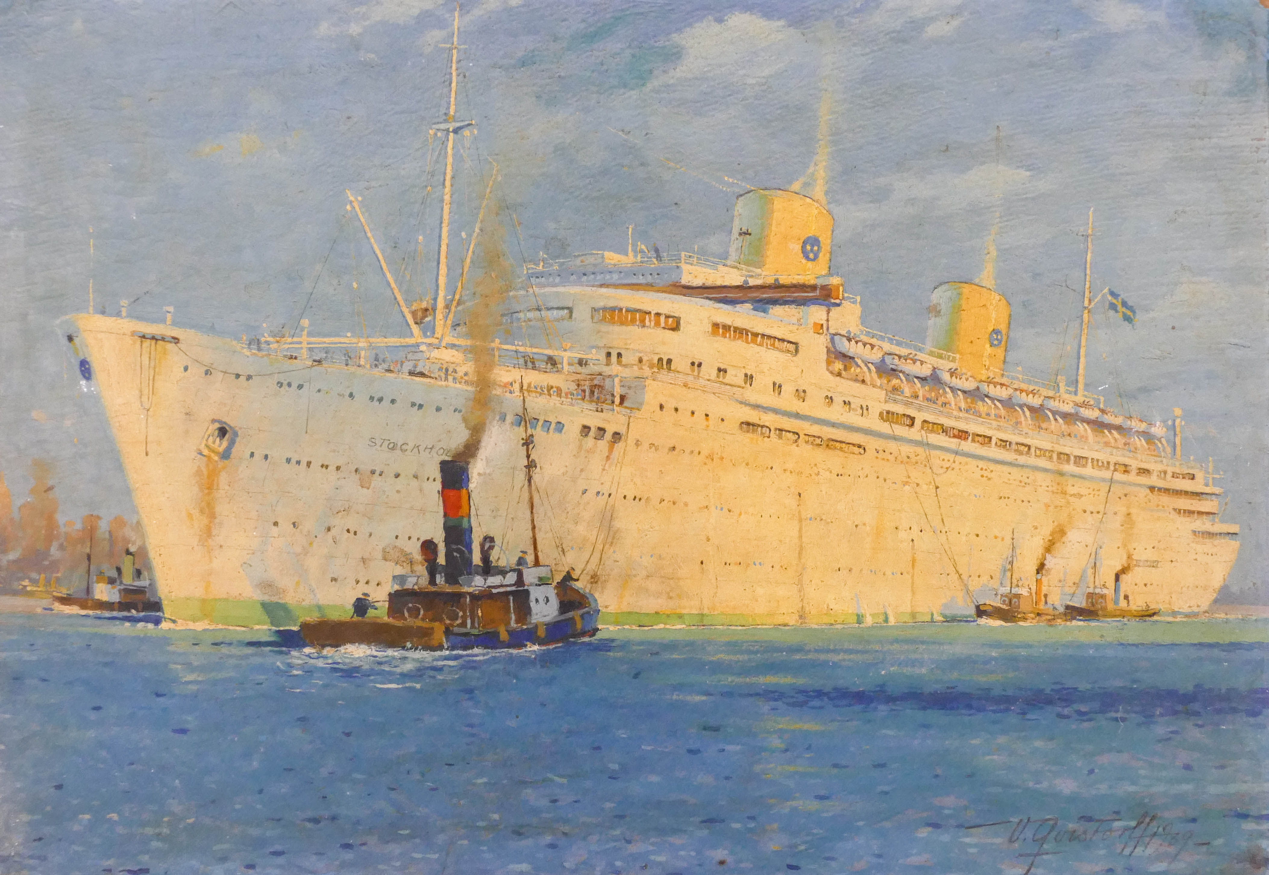 Appraisal: pc Victor Qvistorff - Danish ''Steamship Scenes'' - Oils on