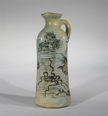 Appraisal: A good Martin Brothers stoneware jug incised with fish octopus