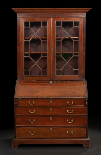 Appraisal: George III-Style Mahogany Secretary Bookcase late th century the heavily