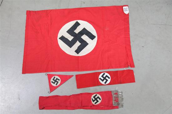 Appraisal: FOUR PIECES OF NAZI MEMORABILIA All red with black and