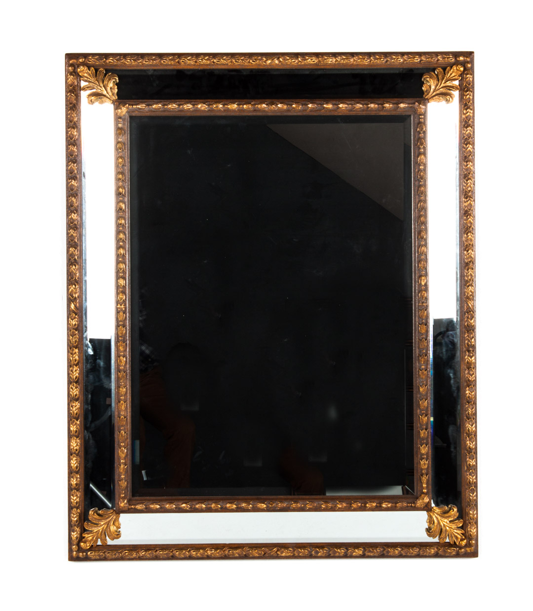 Appraisal: Italian style giltwood mirror with foliate leaf in each corner