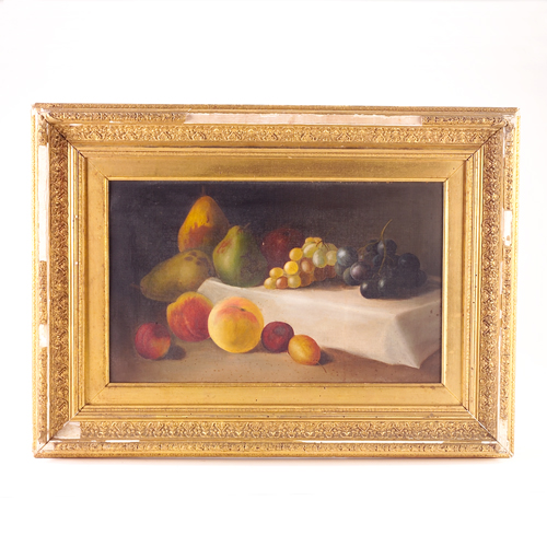 Appraisal: American still life with fruit th c oil on canvas