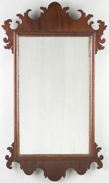 Appraisal: American Chippendale Wall Mirror circa mahogany and mahogany veneers over