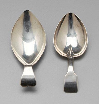 Appraisal: Two English silver caddy spoons both Birmingham no monograms one