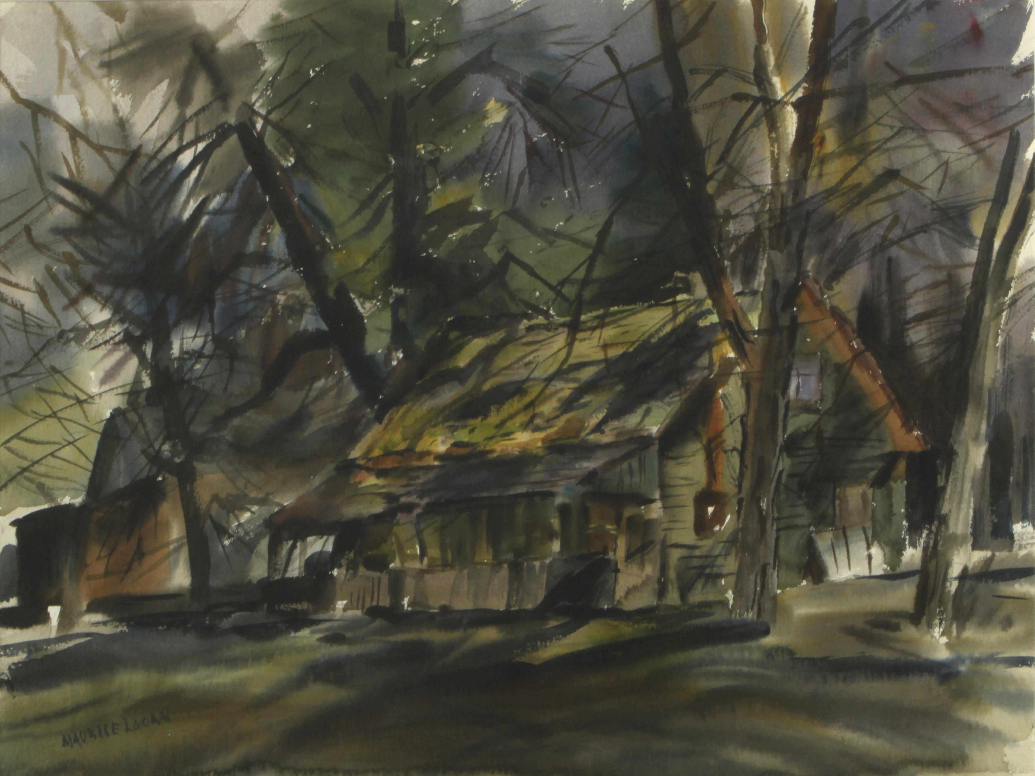 Appraisal: Maurice Logan American - Cabin in the Woods signed 'Maurice