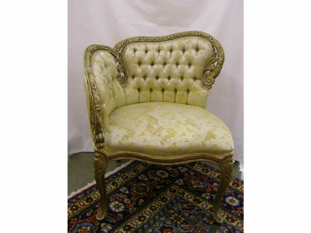 Appraisal: Pair of Louis XV French style th century side-by-side chairs