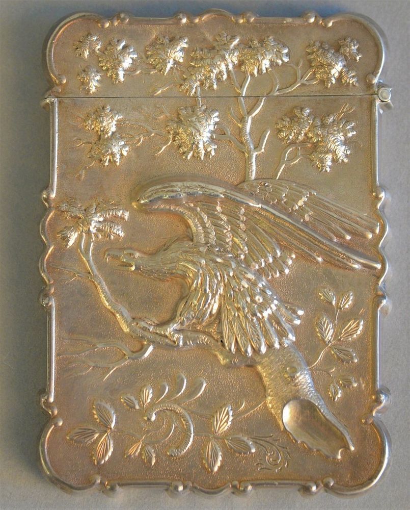 Appraisal: Silver card case with embossed eagle x t oz Silver