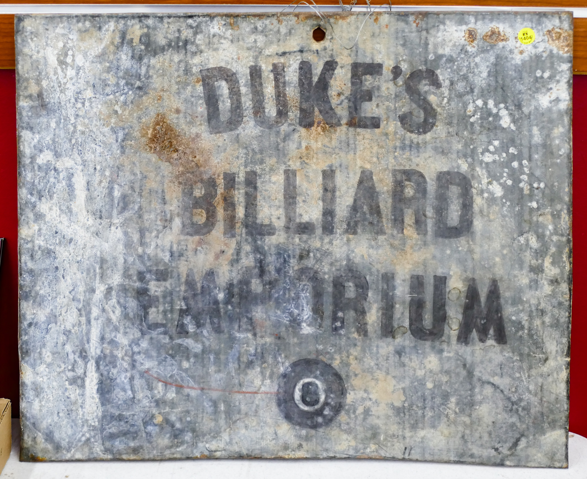 Appraisal: Antique Duke's Billiard Room Metal Sign ''x ''