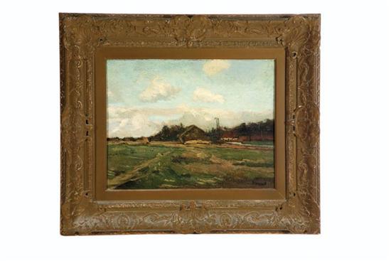 Appraisal: LANDSCAPE BY PIET VAN WYNGAERDT DUTCH - Oil on oak