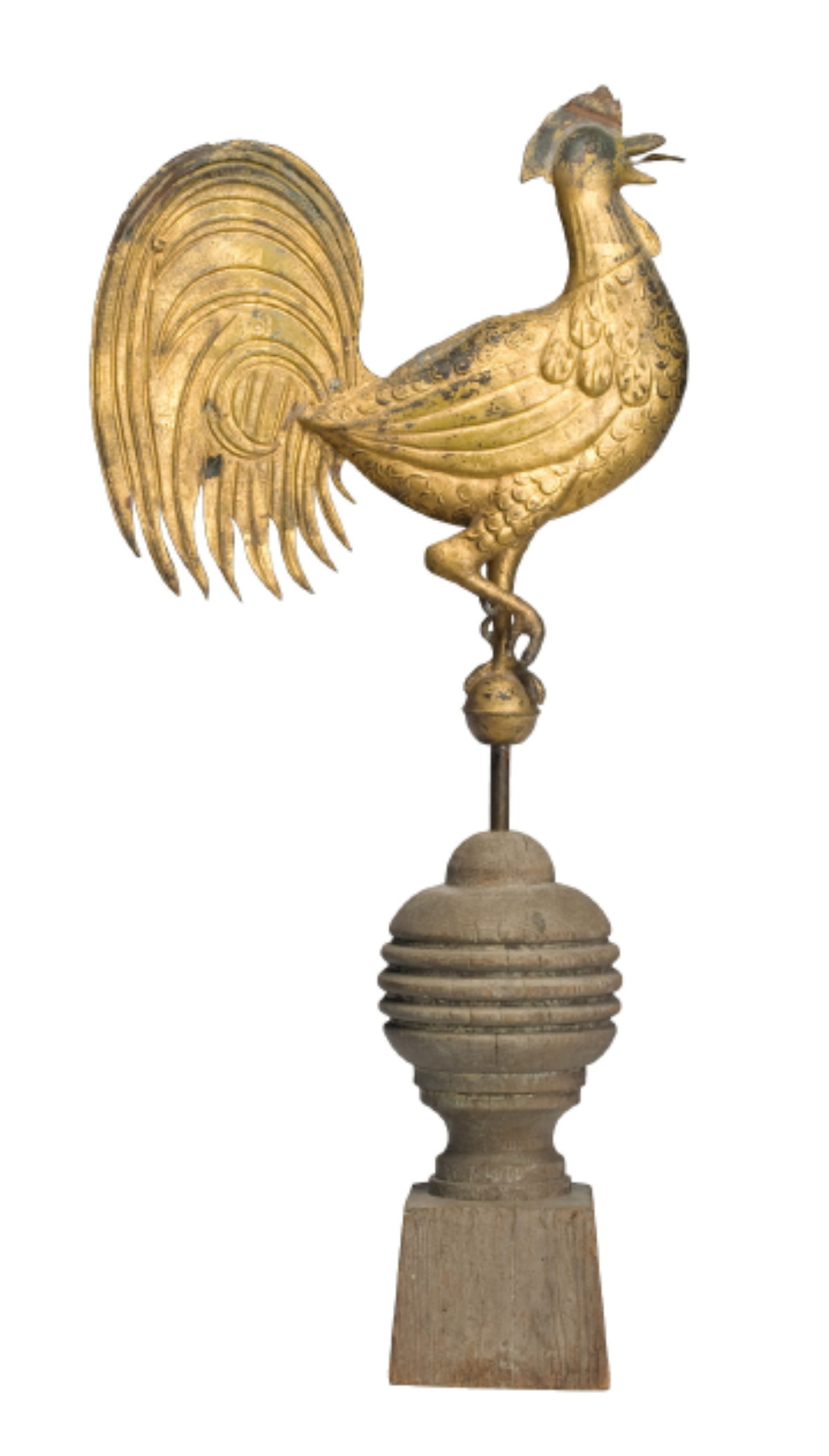 Appraisal: AMERICAN COPPER WEATHERVANE OF A CROWING ROOSTER CIRCA In early