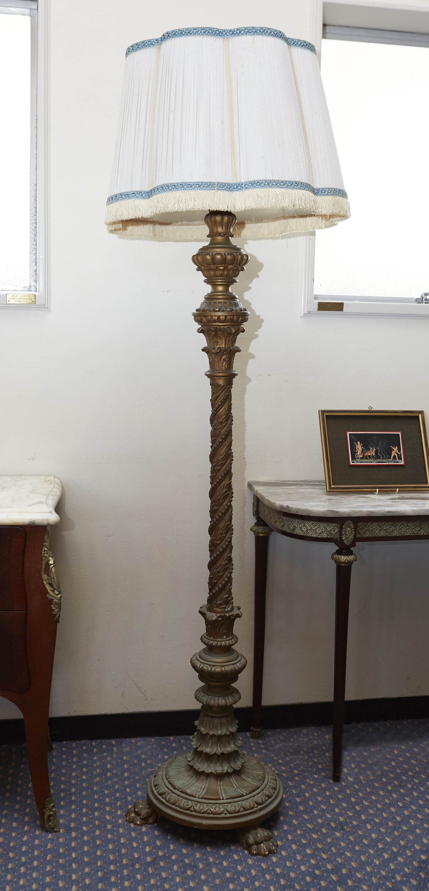 Appraisal: A ROCOCO REVIVAL GILT WOOD FLOOR LAMP CIRCA Elaborately carved