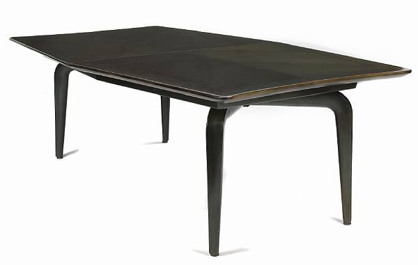 Appraisal: A Monteverdi Young mahogany and ebonized extension dining table s