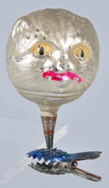 Appraisal: Glass Cat Head on Clip Christmas Ornament Description Exceptional detail