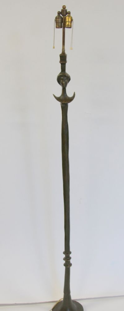 Appraisal: Vintage Bronze Giacometti Style Standing Lamp From a Bronx NY