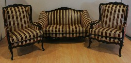 Appraisal: A Louis XV style lounge suite consisting of a two-seater