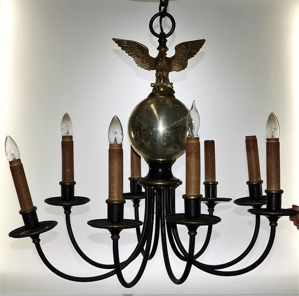 Appraisal: PR AMERICAN FEDERAL STYLE EAGLE ARM CHANDELIERS United States C