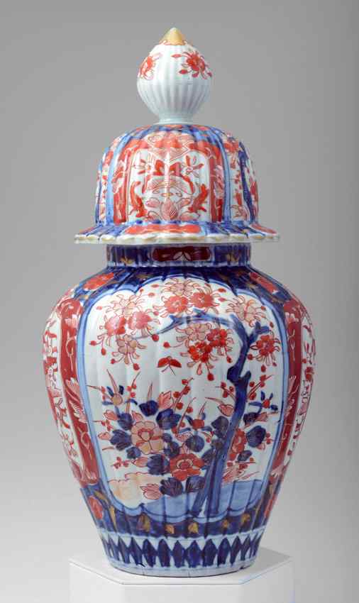 Appraisal: IMARI COVERED GINGER JAR Iron red and cobalt coloration with