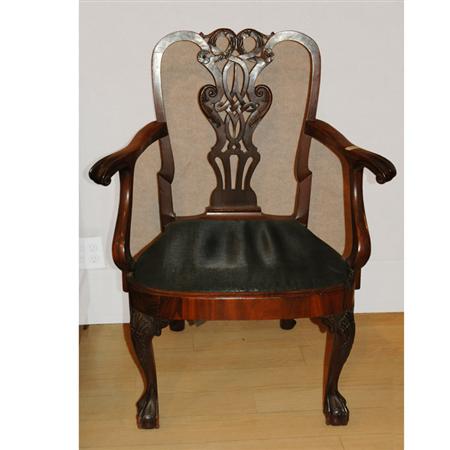 Appraisal: George II Mahogany Armchair Estimate -