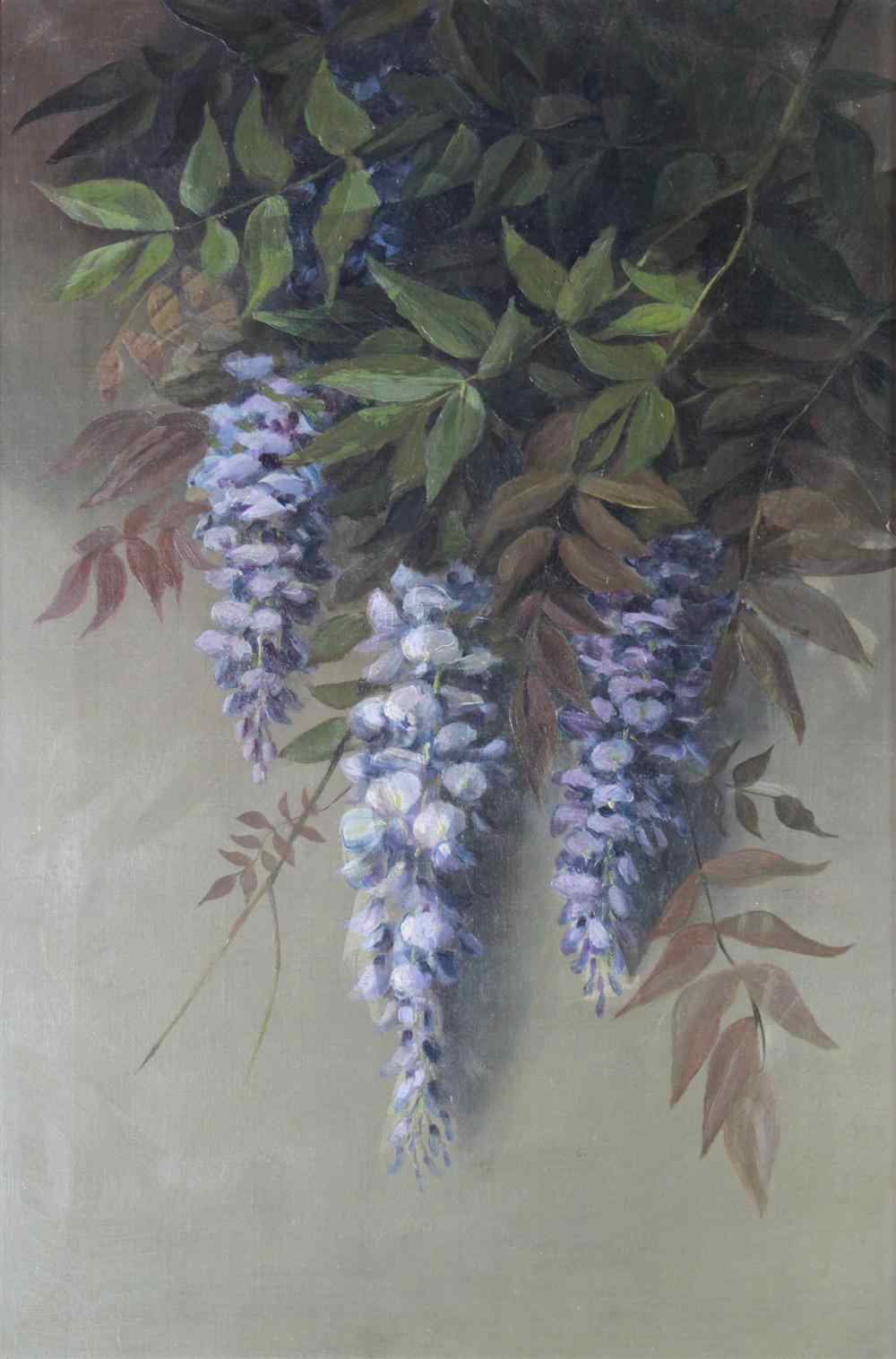 Appraisal: AMERICAN TH TH CENTURY WISTERIA Oil on canvas x in