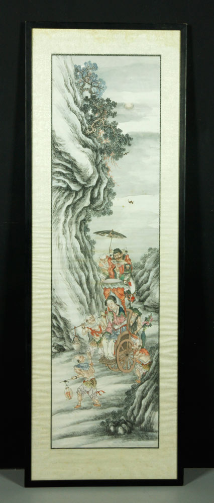 Appraisal: - Chinese Scroll Painting Chinese hand painted scroll h x