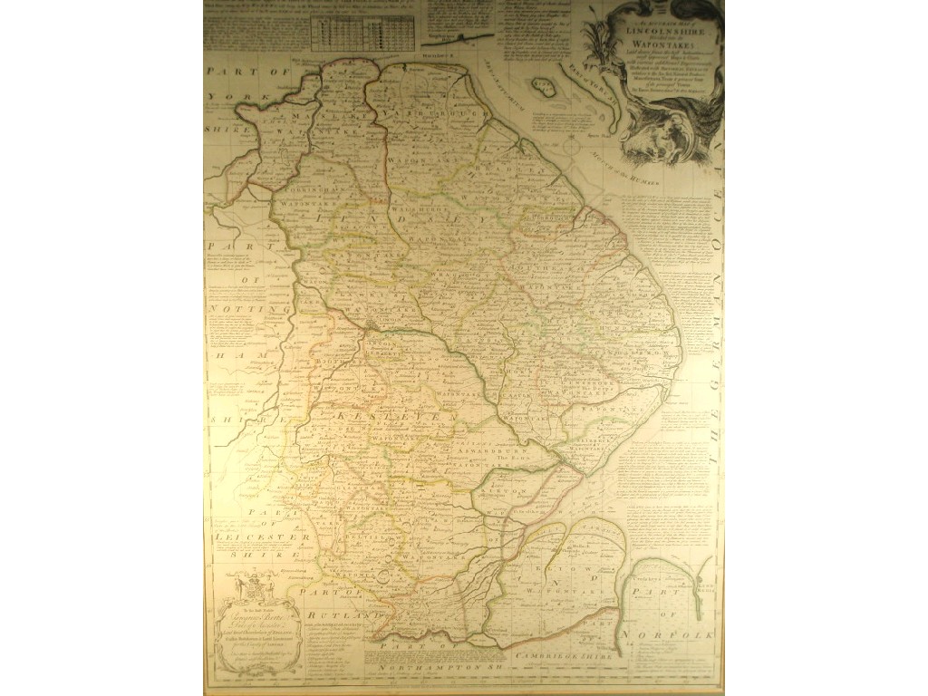 Appraisal: Bowen Eman Lincolnshire a lightly coloured double sheet engraved map