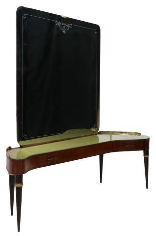 Appraisal: Italian mid-century modern rosewood vanity dressing table c s frameless