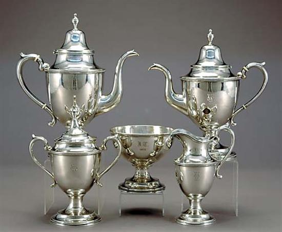 Appraisal: American coin silver tea service William Gale Son New York