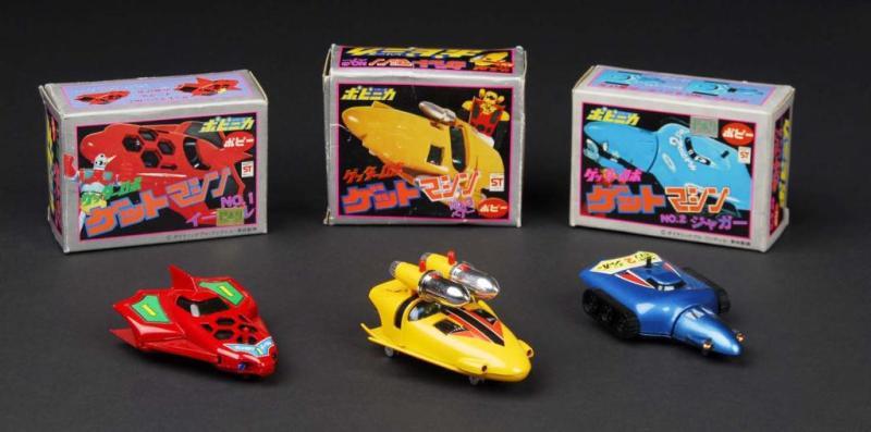 Appraisal: Getter Robo Vehicles Description Japanese Made by Popy MIB