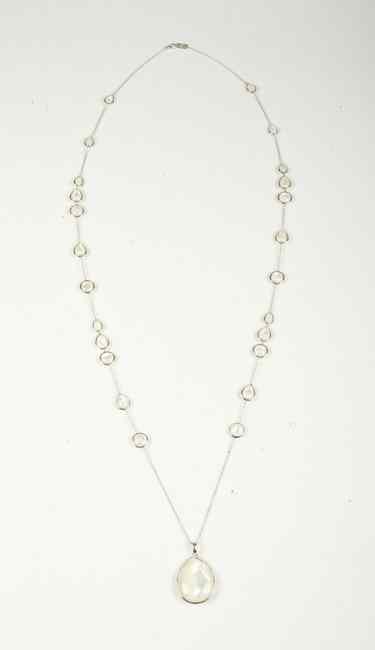 Appraisal: SIGNED IPPOLITA STERLING SILVER MOTHER-OF-PEARL AND DIAMOND PENDANT ON CHAIN