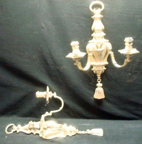 Appraisal: Pair of Silverplate Caldwell Sconces As is and signed on