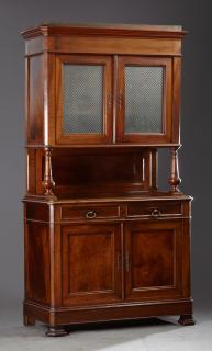 Appraisal: French Louis Philippe Carved Walnut Buffet a Deux Corps th