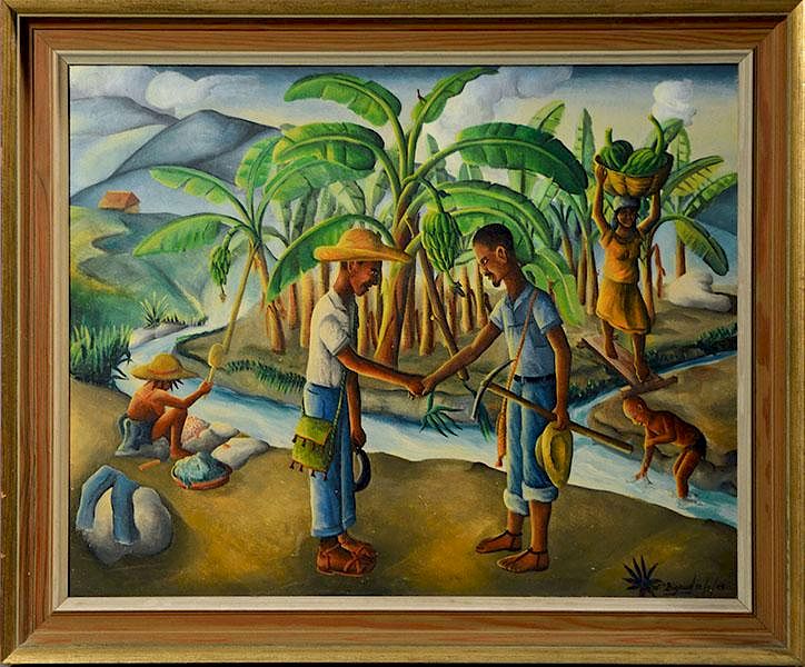 Appraisal: Wilson Bigaud Oil on Panel Wilson Bigaud Haitian - oil