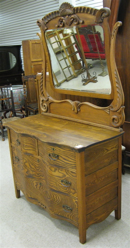 Appraisal: LATE VICTORIAN ASHWOOD DRESSER WITH MIRROR American late th century