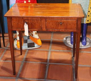 Appraisal: Continental Neoclassical inlaid walnut table circa having a rectangular top