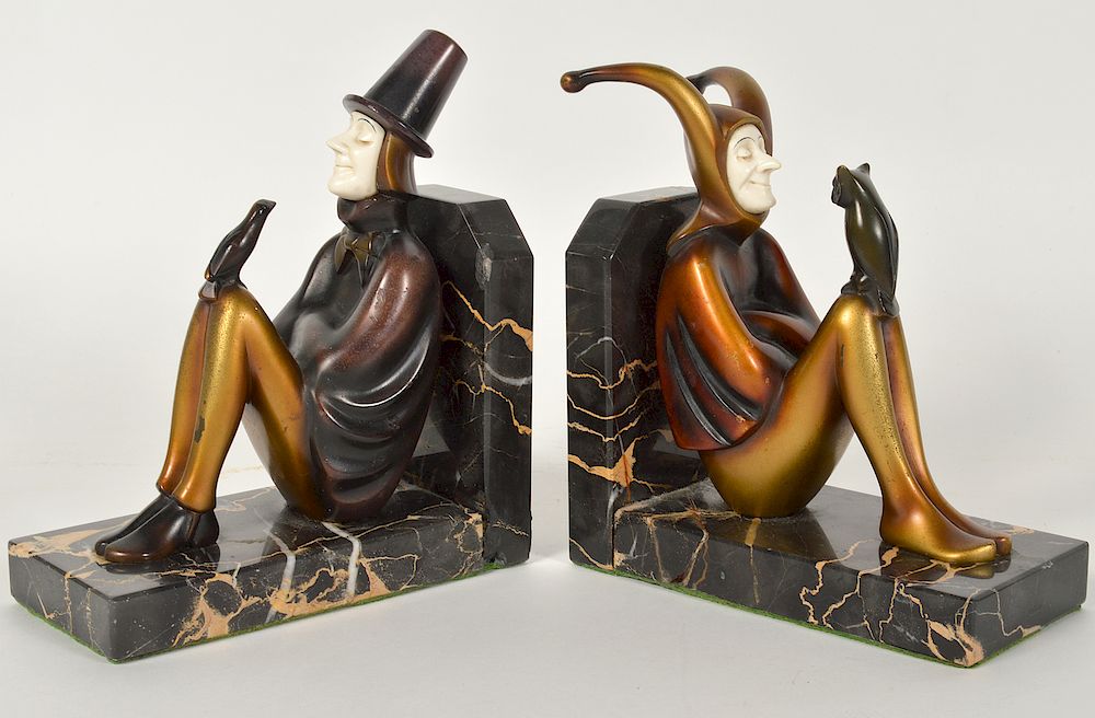 Appraisal: Pr Roland Paris Cold Painted Bronze Bookends Roland Paris Canada