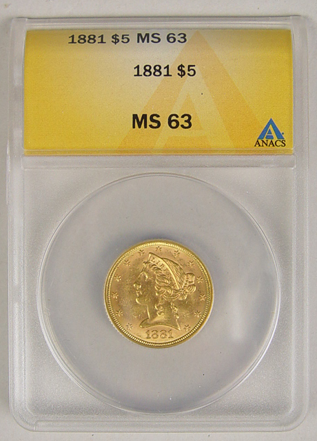 Appraisal: Liberty Head Gold Coin ANACS certified and graded MS Very