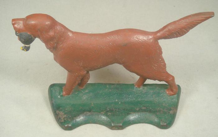 Appraisal: Cast iron doorstop brown English Setter on point with game