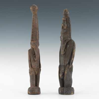 Appraisal: Two Spirit Figures Marik Lakes New Guinea Both male figures