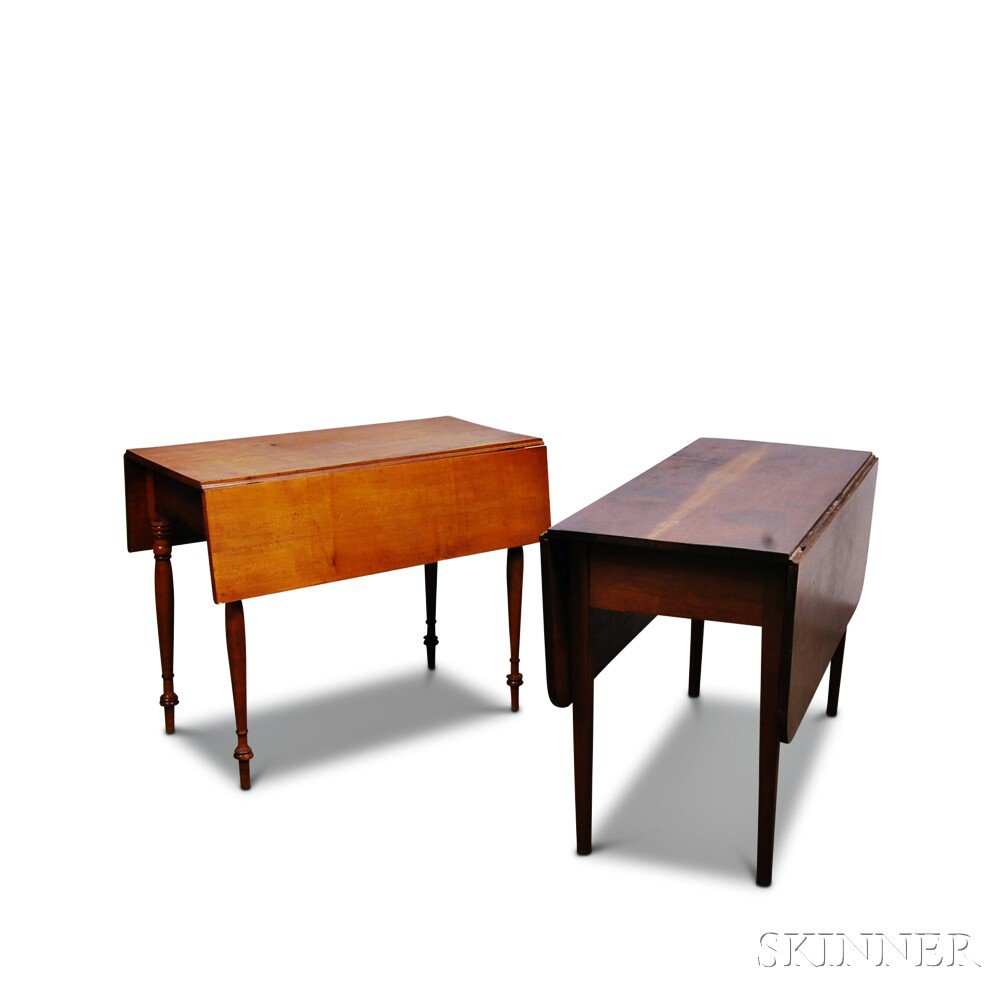 Appraisal: Two Federal Country Drop-leaf Tables New England th century one