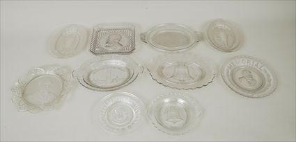 Appraisal: Eight American Pressed Glass Commemorative Memorial and Centennial Plates and