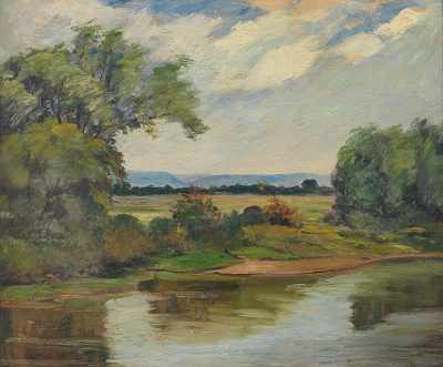 Appraisal: Florence Weston Arnold American th Century Landscape with stream Oil