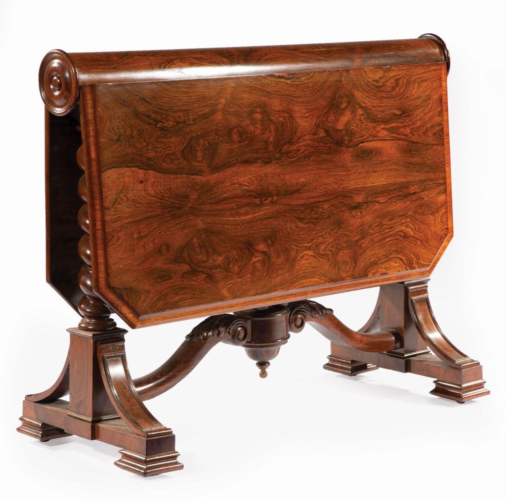 Appraisal: American Late Classical Carved Rosewood Sunderland Table c - probably