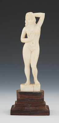 Appraisal: A Continental Carved Ivory Figure of a Nude Apprx -