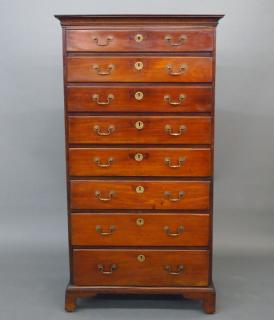 Appraisal: A th century Irish Mahogany tall chest of drawers A