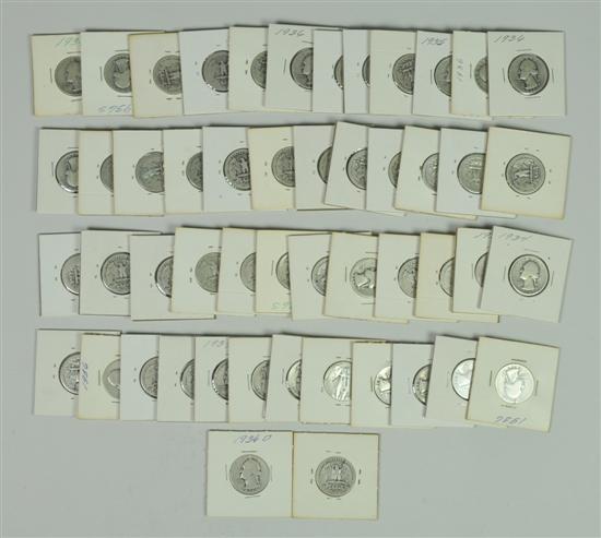 Appraisal: Washington Quarters Dates range - many with mint marks Grades