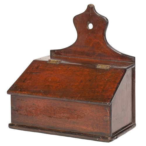 Appraisal: A George III wall hanging mahogany candle box the shaped