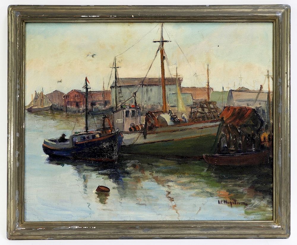 Appraisal: Ruth C Hagstrom Impressionist Harbor Painting Ruth C Hagstrom Massachusetts