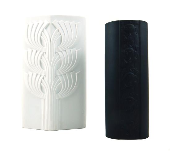 Appraisal: Two Rosenthal Studio Linie porcelain vases Bjorn Winblad design black